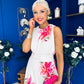 Layce Banded Midi Dress Floral Cream