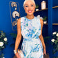 Layce Banded Midi Dress Floral Blue