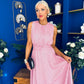 Layce Banded Midi Dress Polka Pink