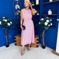 Layce Banded Midi Dress Polka Pink