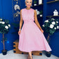 Layce Banded Midi Dress Polka Pink