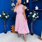 Layce Banded Midi Dress Polka Pink