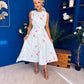Layce Banded Midi Dress Floral Blue Pastel