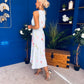 Layce Banded Midi Dress Floral Blue Pastel