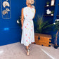 Layce Banded Midi Dress Floral Blue Pastel