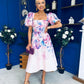 Tatum Square Neckline Skater Midi Floral Pink