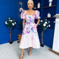 Tatum Square Neckline Skater Midi Floral Pink