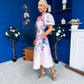 Tatum Square Neckline Skater Midi Floral Pink