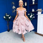 Diana Detailed Bardot Occasion Dress Blush