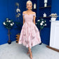 Diana Detailed Bardot Occasion Dress Blush