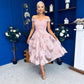 Diana Detailed Bardot Occasion Dress Blush