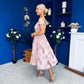 Diana Detailed Bardot Occasion Dress Blush