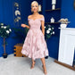 Diana Detailed Bardot Occasion Dress Blush