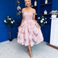 Diana Detailed Bardot Occasion Dress Blush
