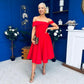 Maxine Detailed Occasion Dress Red