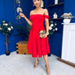Maxine Detailed Occasion Dress Red