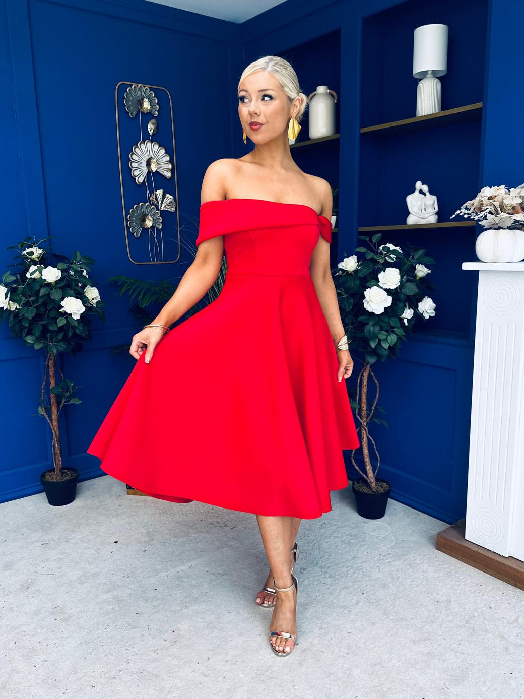 Maxine Detailed Occasion Dress Red