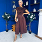 Breffy Asymmetric Neckline Skater Midi Coco