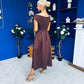 Breffy Asymmetric Neckline Skater Midi Coco