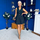 Mika Button Up Mini Skater Dress Black