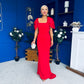Meadow Detailed Occasion Dress Red