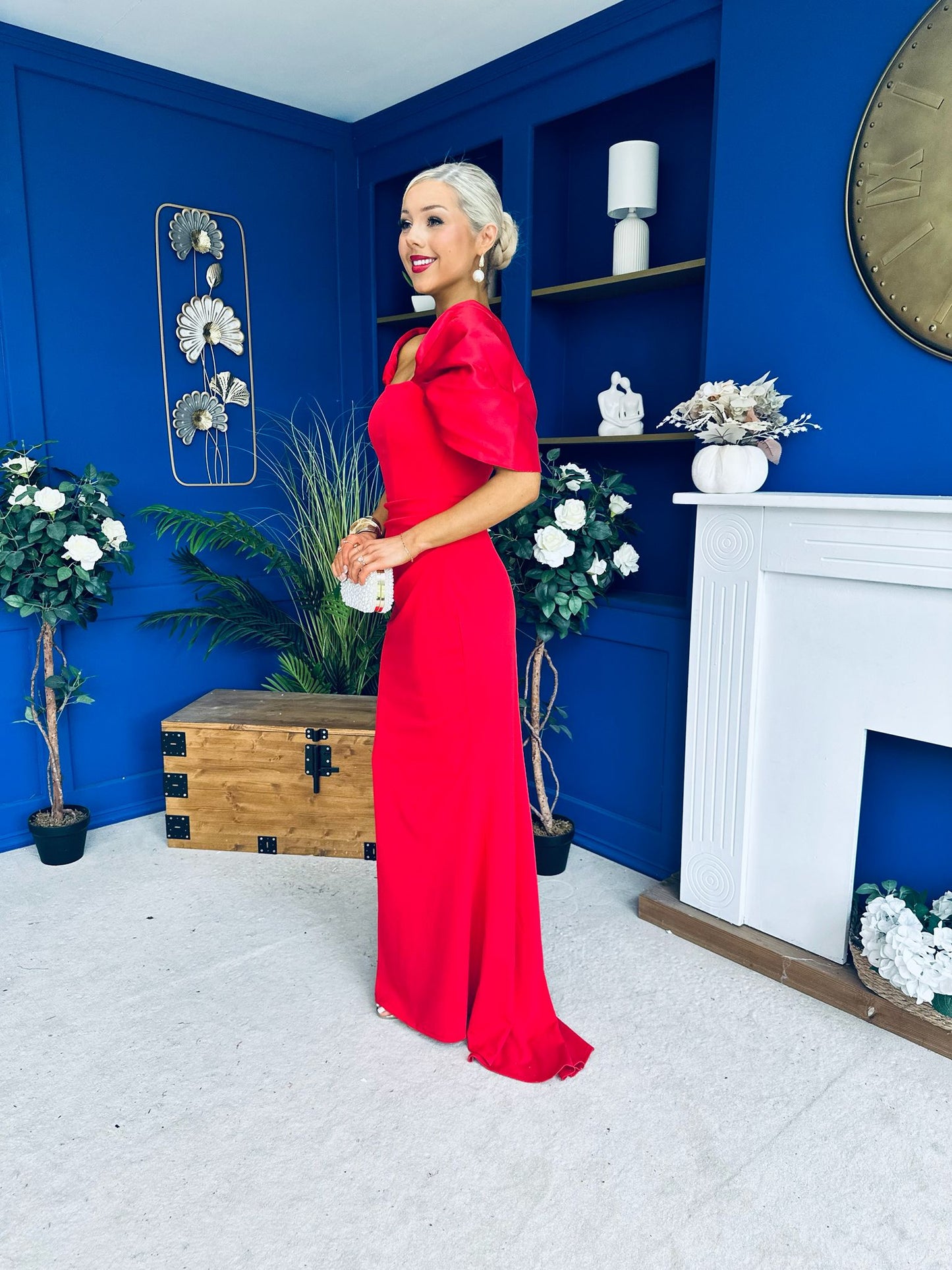 Meadow Detailed Occasion Dress Red
