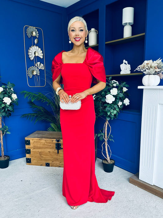 Meadow Detailed Occasion Dress Red