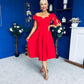 Leanne Bardot Detailed Occasion Dress Red