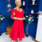 Leanne Bardot Detailed Occasion Dress Red