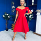 Leanne Bardot Detailed Occasion Dress Red