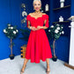 Leanne Bardot Detailed Occasion Dress Red