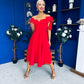 Leanne Bardot Detailed Occasion Dress Red