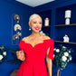 Leanne Bardot Detailed Occasion Dress Red