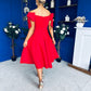 Leanne Bardot Detailed Occasion Dress Red