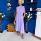 Joanna High Neck Bow Detail Midi Dress Lilac