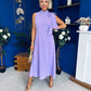 Joanna High Neck Bow Detail Midi Dress Lilac