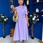 Joanna High Neck Bow Detail Midi Dress Lilac