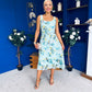 Sorcha Pleated Midi Dress Floral Mint