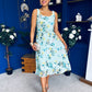 Sorcha Pleated Midi Dress Floral Mint