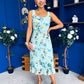 Sorcha Pleated Midi Dress Floral Mint