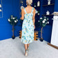 Sorcha Pleated Midi Dress Floral Mint