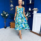 Sorcha Pleated Midi Dress Floral Blue