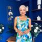 Sorcha Pleated Midi Dress Floral Blue