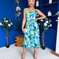 Sorcha Pleated Midi Dress Floral Blue