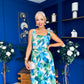 Sorcha Pleated Midi Dress Floral Blue