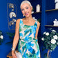 Sorcha Pleated Midi Dress Floral Blue