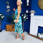 Sorcha Pleated Midi Dress Floral Blue