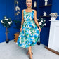 Sorcha Pleated Midi Dress Floral Blue