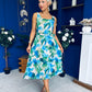 Sorcha Pleated Midi Dress Floral Blue