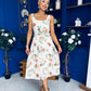 Sorcha Pleated Midi Dress Floral Cream